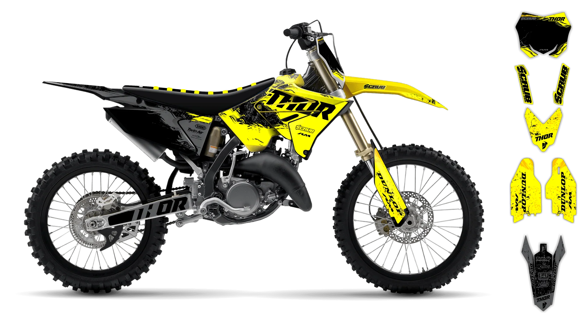 Graphics Kit - Suzuki - RM 125-250 Restyle - 2001-2003 - Sledge - R1