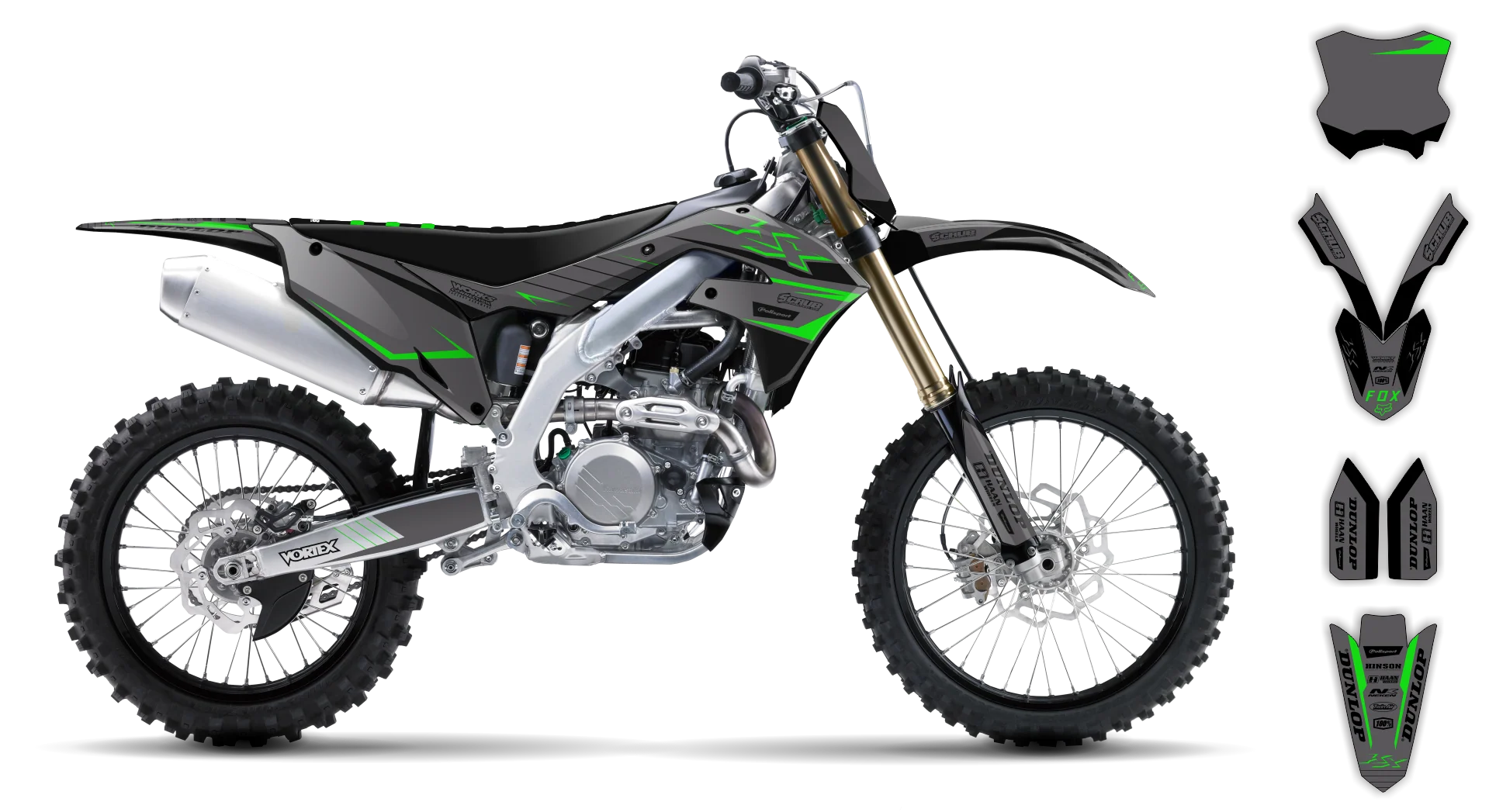Graphics Kit - Kawasaki - KX 125 - 2004-2008 - SE1052 - R1