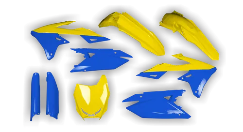 Plastics Kit - Suzuki - RMZ 250 - 2019-2025 - Full Kit - Yellow Blue