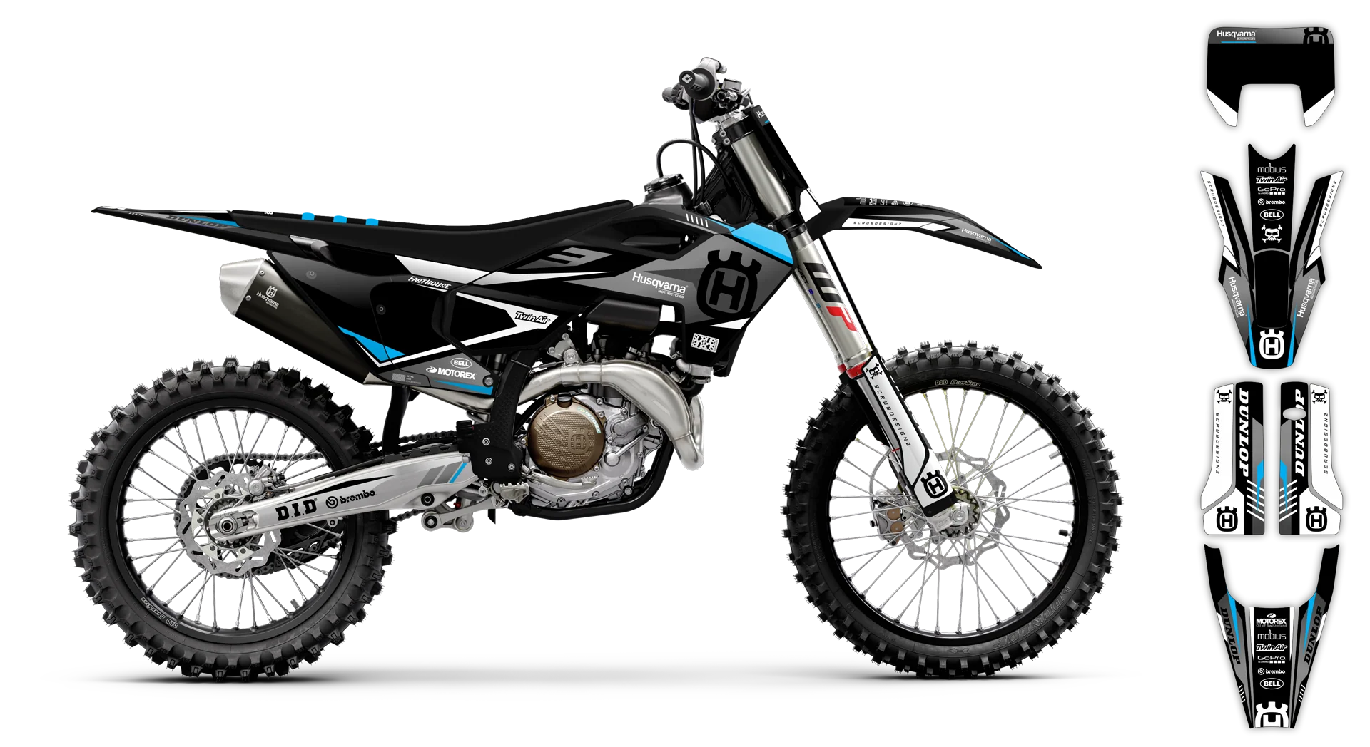 Graphics Kit - Husqvarna 14-> TE-FE Series - 2025 Heritage - Blind - R4