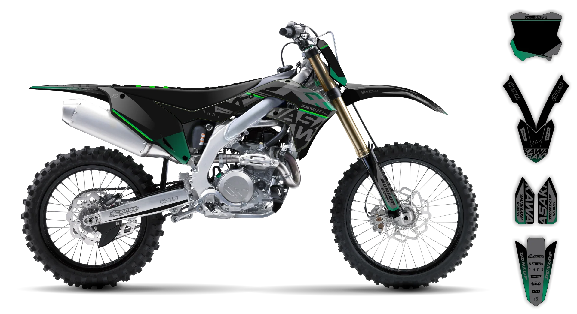 Graphics Kit - Kawasaki - KX 125 - 2004-2008 - SE1050 - R2