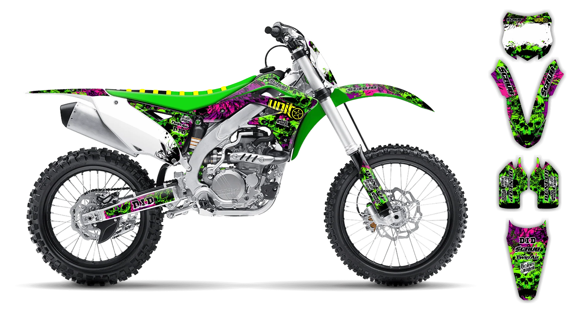 Graphics Kit - Kawasaki - KX 450F - 2009-2011 - Wasabi - R1