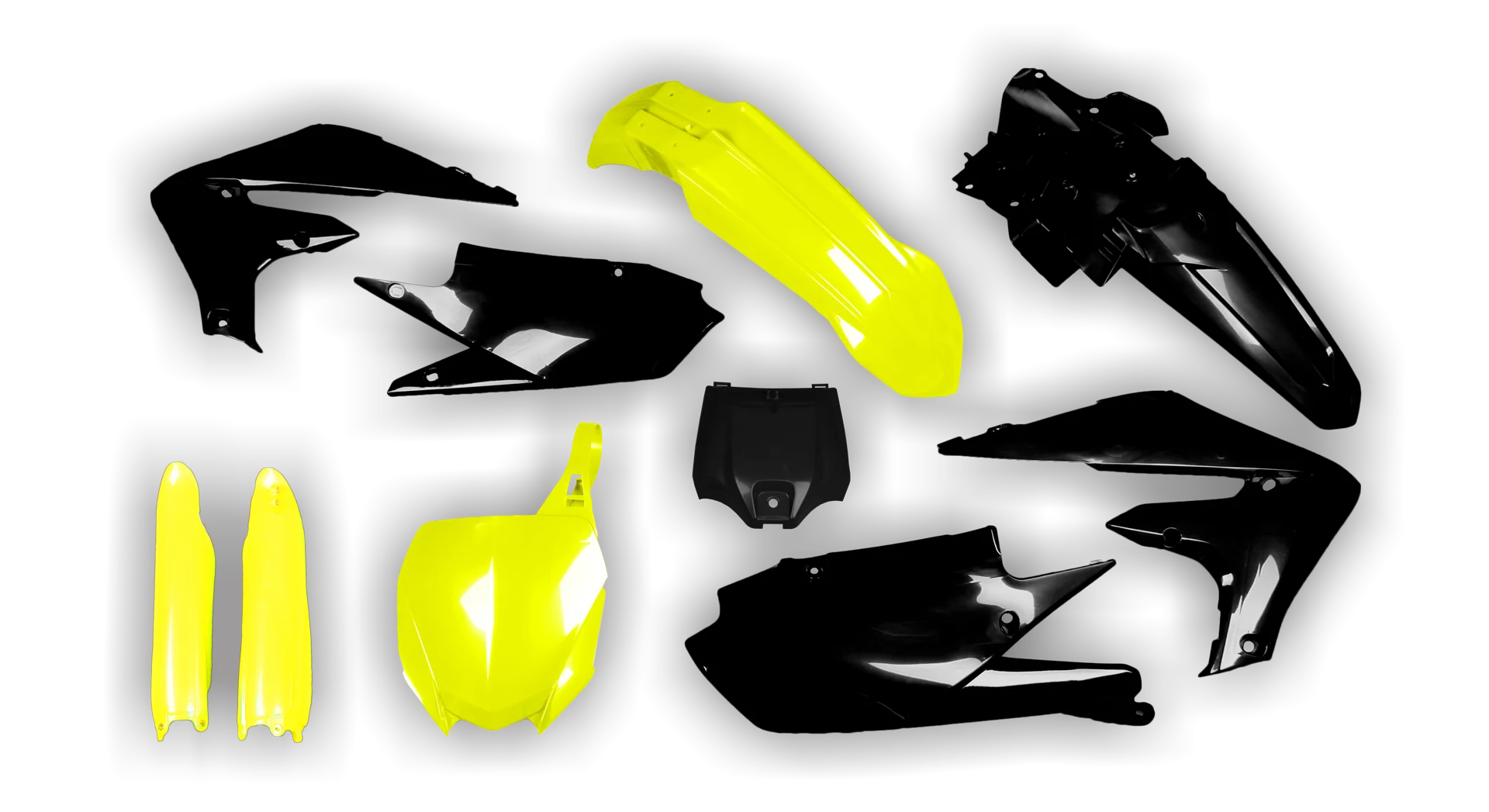 Plastics Kit - Yamaha - YZ450F - 2018-2022 - Full Kit - Black Fluo