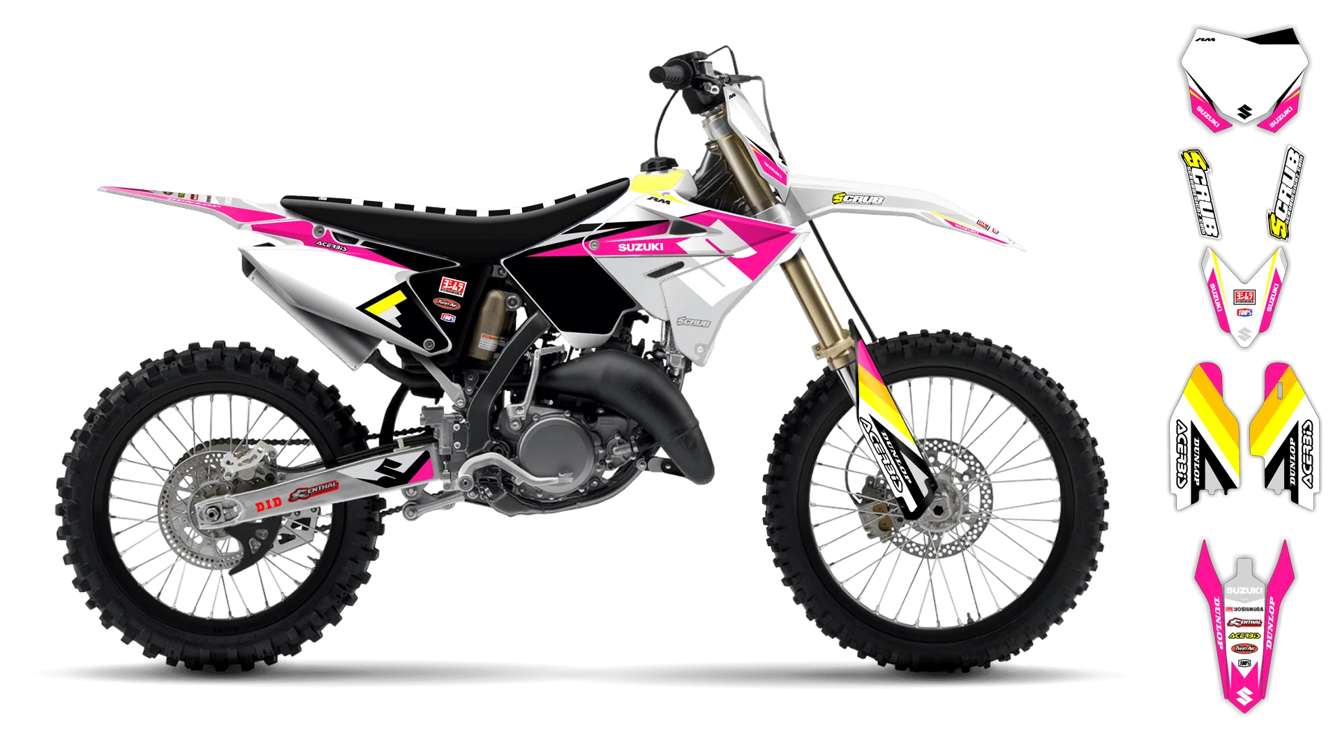 Graphics Kit - Suzuki - RM 125-250 Restyle - 2004-2008 - Misty - R4