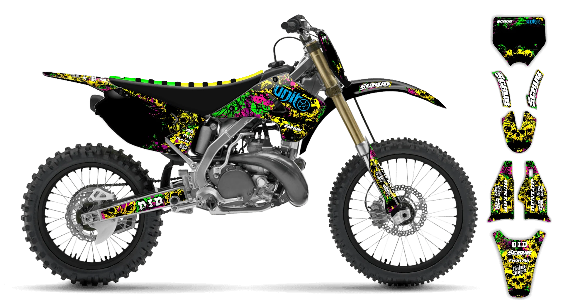 Graphics Kit - Kawasaki - KX 100 - 2001-2013 - Wasabi - LE