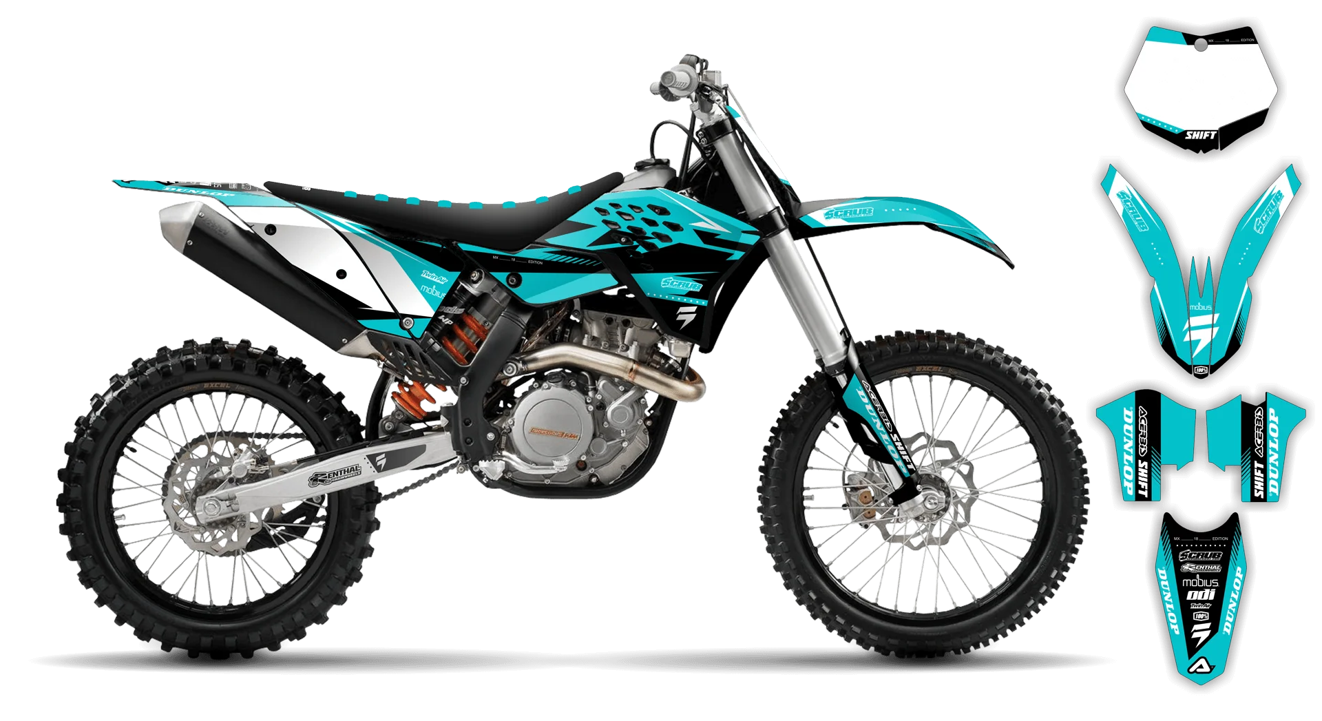 Graphics Kit - KTM - SMR Series - 2008-2011 - Teal - ST