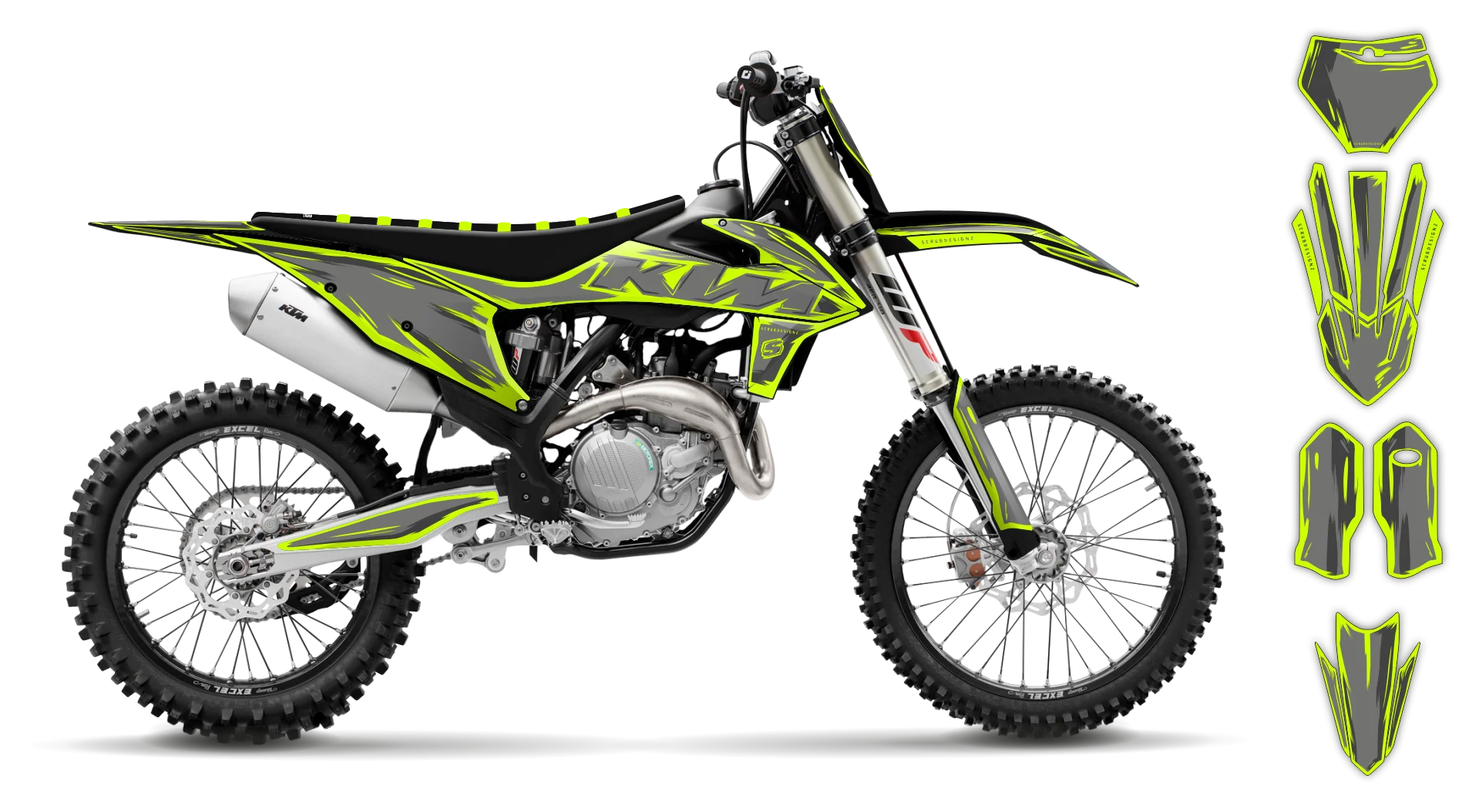 Graphics Kit - KTM - EXC EXC-F / XC-W XCF-W - 2017-2019 - Fluo Artlex - R2