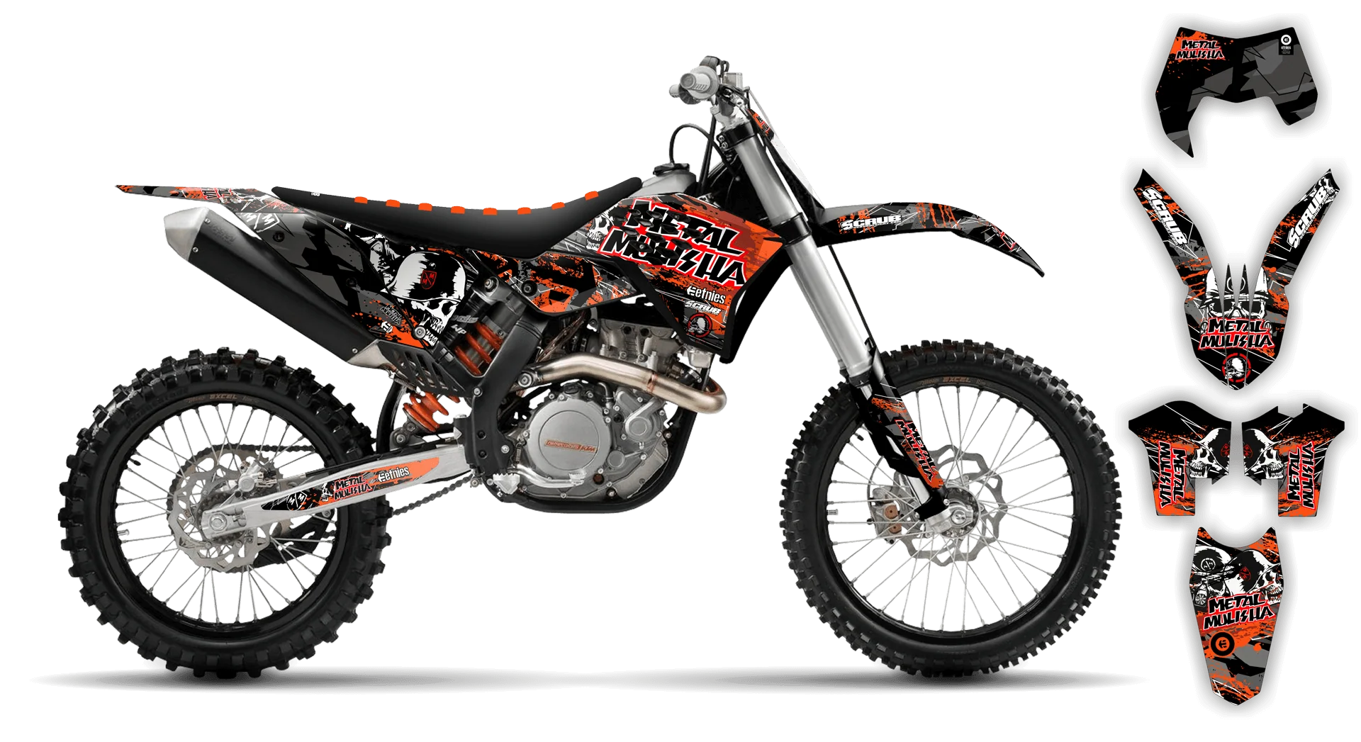 Graphics Kit - KTM - EXC EXC-F / XC-W XCF-W - 2008-2011 - Em Em - LE