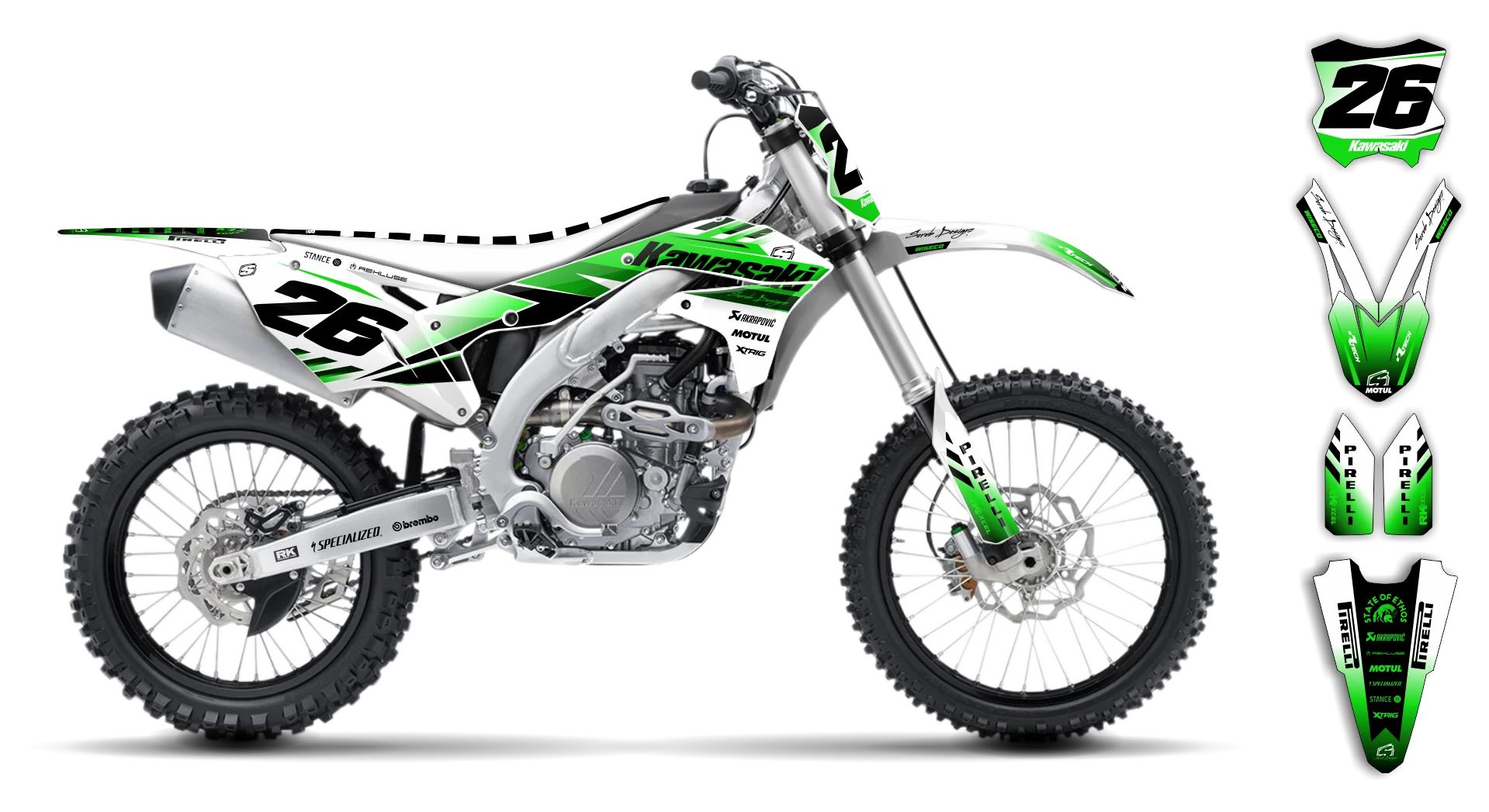 Graphics Kit - Kawasaki - KX 250F - 2017-2020 - Keryaco - R3
