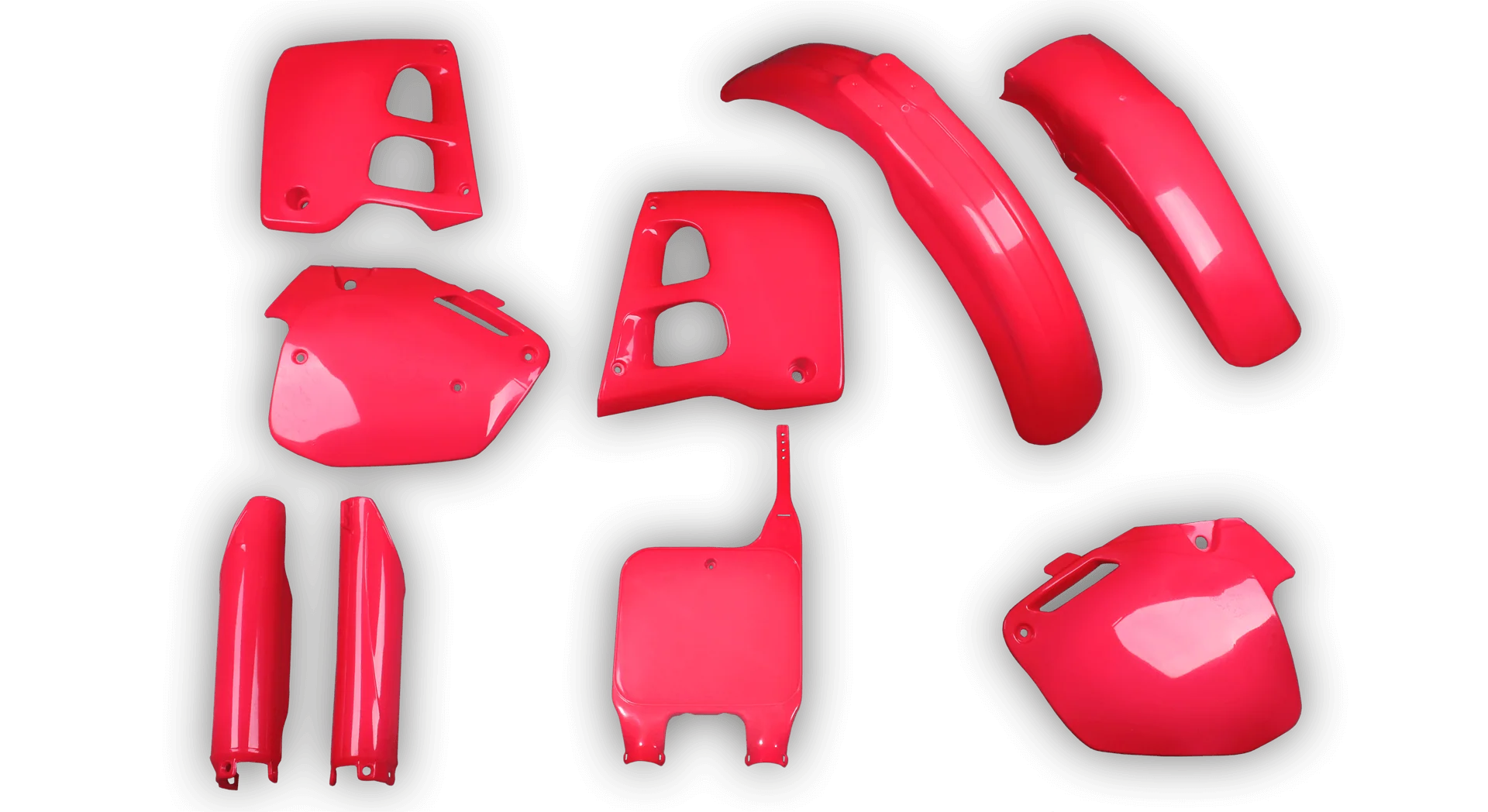 Plastics Kit - Honda - CR 250R - 1990-1991 - Full Kit - Nuclear Red (Inverted)