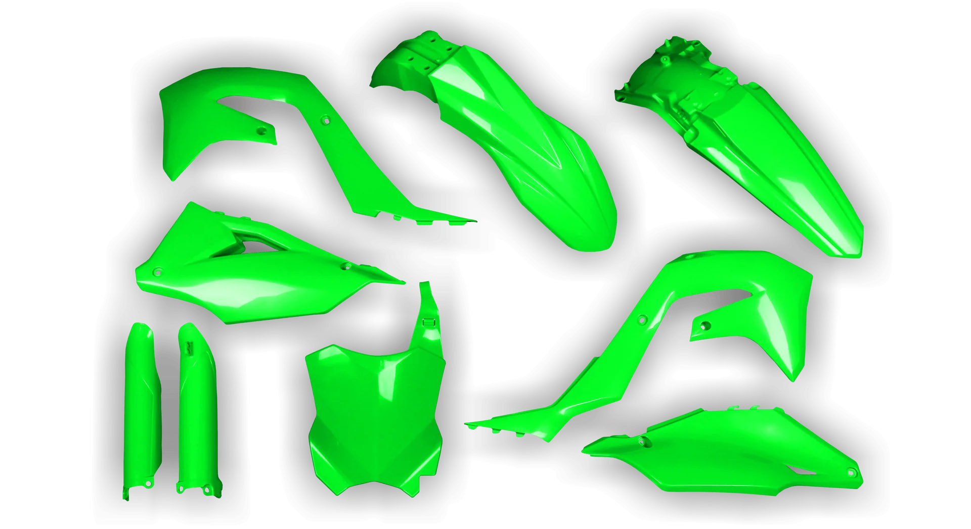 Plastics Kit - Kawasaki - KX 250F - 2021-2024 - Full Kit - Green