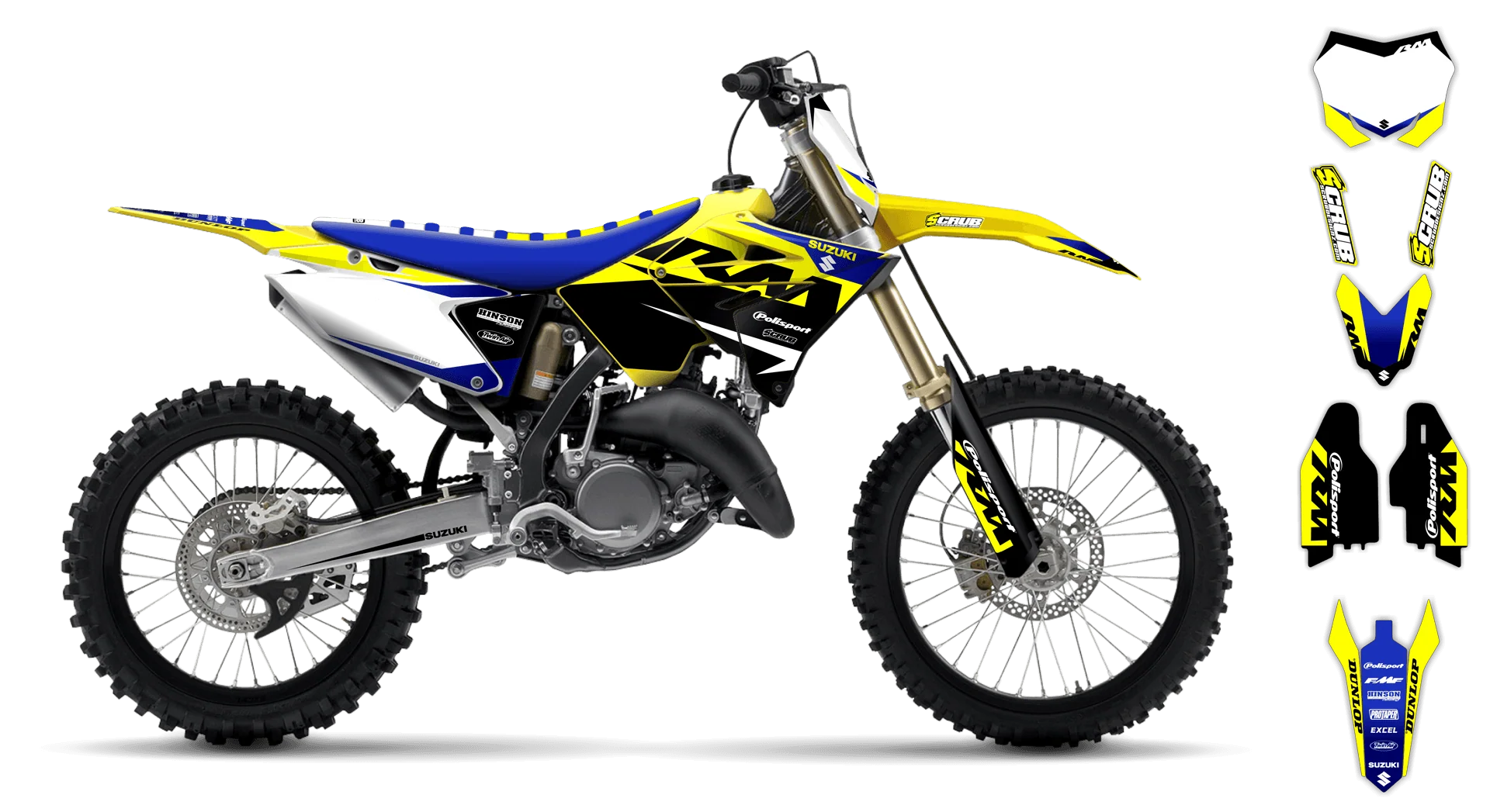 Graphics Kit - Suzuki - RM 125-250 Restyle - 2001-2003 - SE1029 - ST