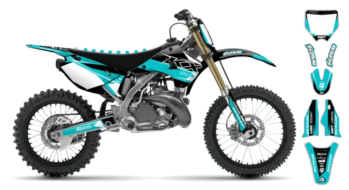Graphics Kit - Kawasaki - KX 80 - 1991-1997 - Teal - ST