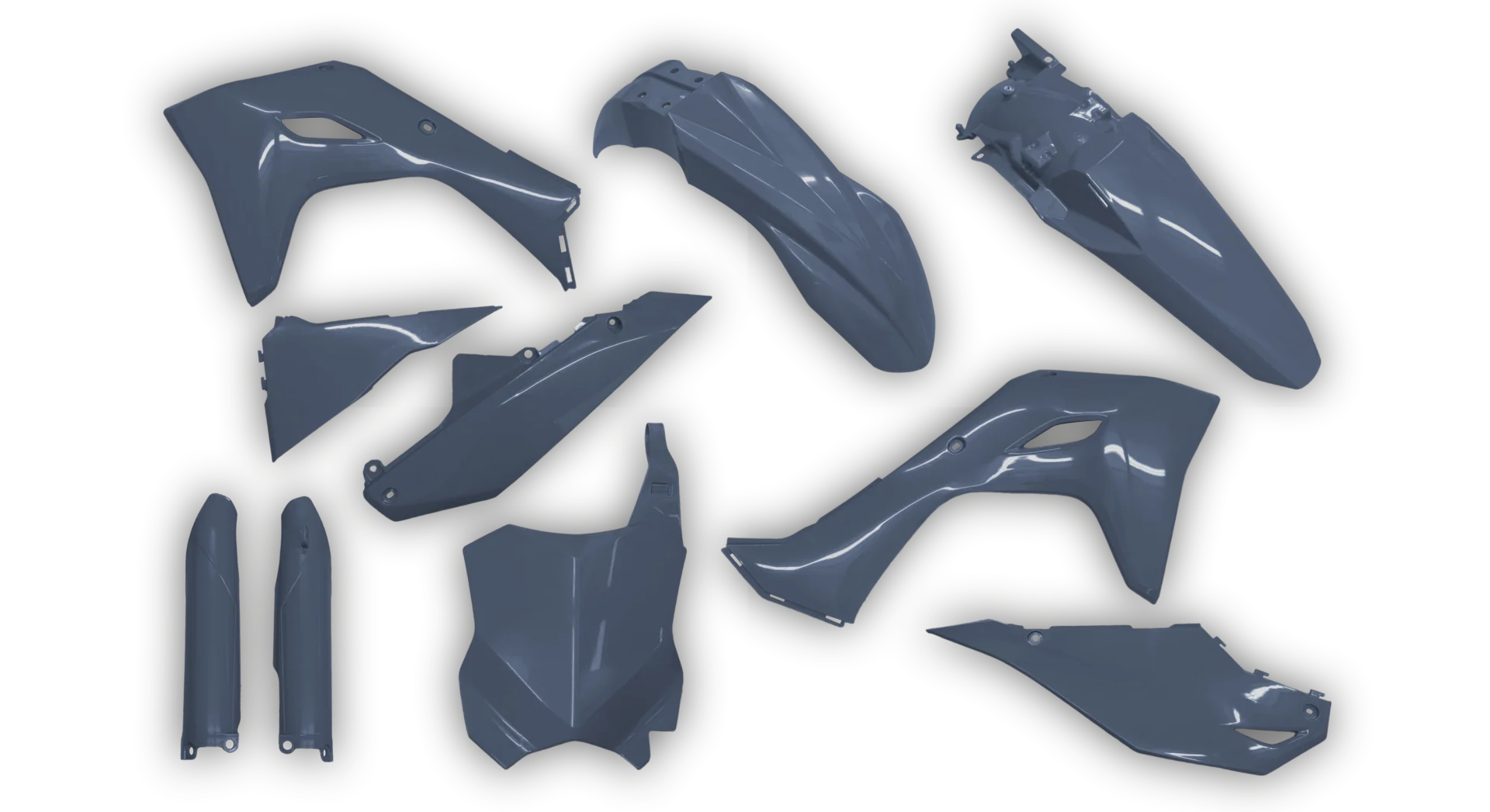 Plastics Kit - Kawasaki - KX 450F - 2024-2025 - Full Kit - Quantum Grey