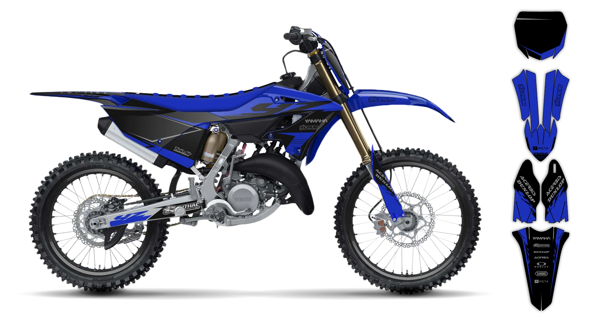 Graphics Kit - Yamaha - YZ 125-250 Restyle 2 - 2008-2014 - Nyxet - R1