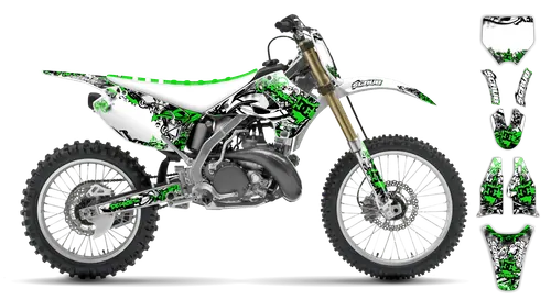 Graphics Kit - Kawasaki - KX 80 - 1998-2000 - Attack - ST