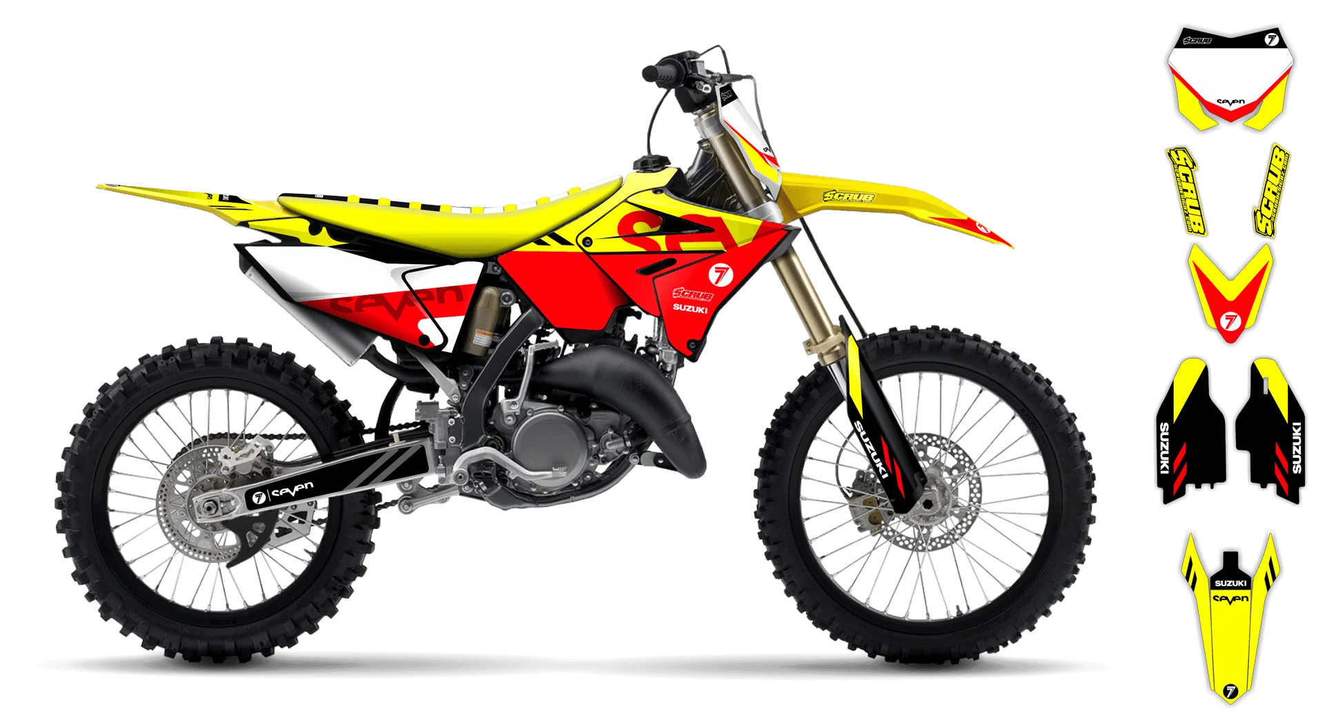 Graphics Kit - Suzuki - RM 125-250 Restyle - 2001-2003 - Crones - R2