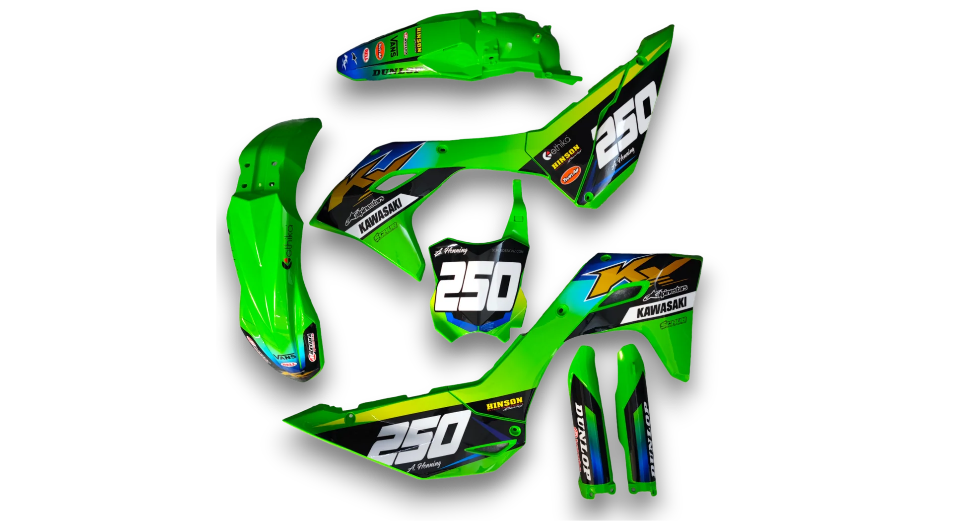 GFP - Kawasaki - KX 450F - 2024-2025 - Green-Rampage-LE