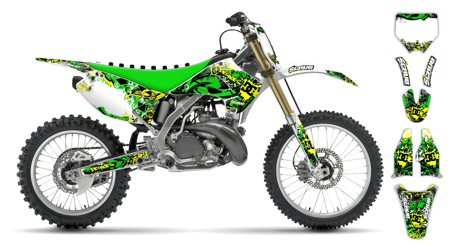 Graphics Kit - Kawasaki - KX 80 - 1991-1997 - Attack - R1