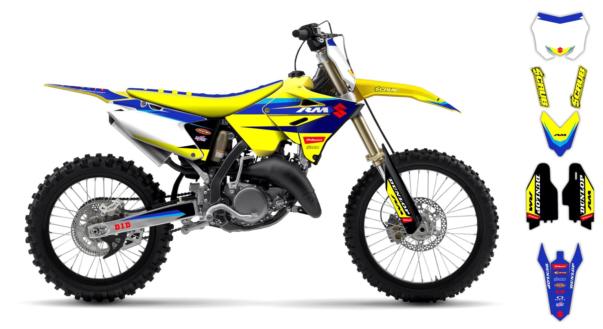 Graphics Kit - Suzuki - RM 125-250 Restyle - 2001-2003 - SE1031 - LE
