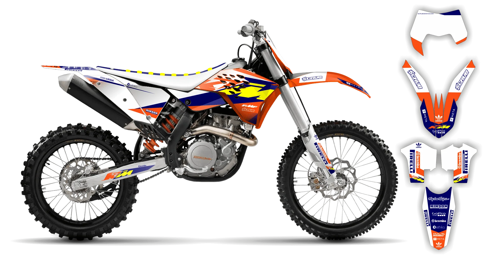 Graphics Kit - KTM - EXC EXC-F / XC-W XCF-W - 2008-2011 - K15 - R1