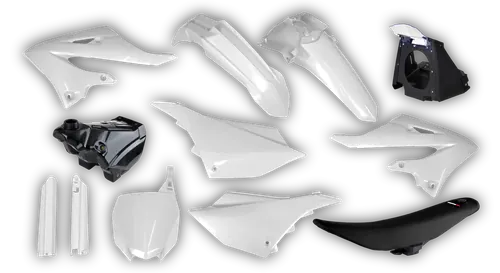 Plastics Kit - Yamaha - YZ 125 - 2002-2004 - Full Kit - White Restyle