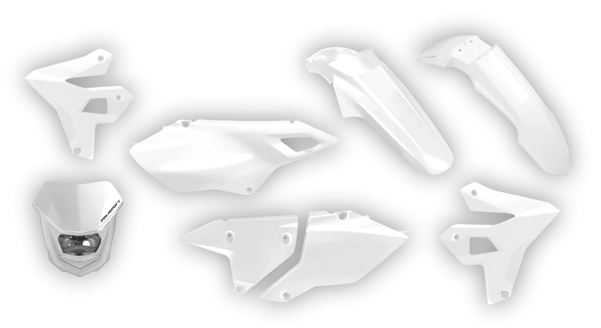 Plastics Kit - Suzuki - DRZ 400 Enduro - 1999-2024 - Full Kit - White Restyle with light