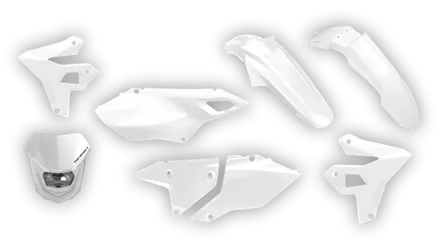 Plastics Kit - Suzuki - DRZ 400 Enduro - 1999-2024 - Full Kit - White Restyle with light