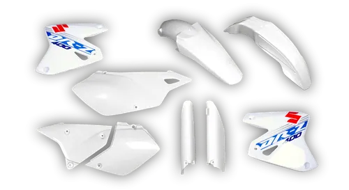 Plastics Kit - Suzuki - DRZ 400 SM - 1999-2024 - Full Kit - White Replica 1