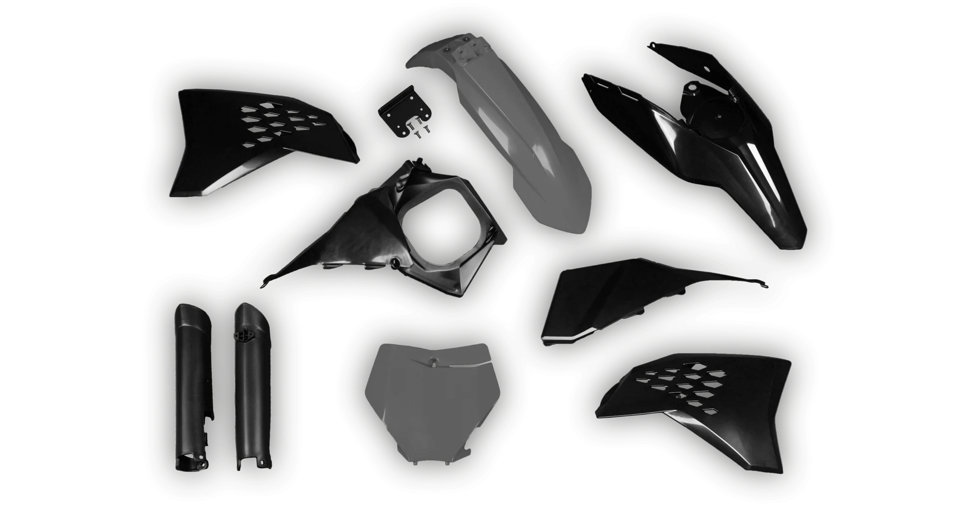 Plastics Kit - KTM - SX SX-F / XC XC-F - 2007-2010 - Full Kit - Nardo Black Restyle