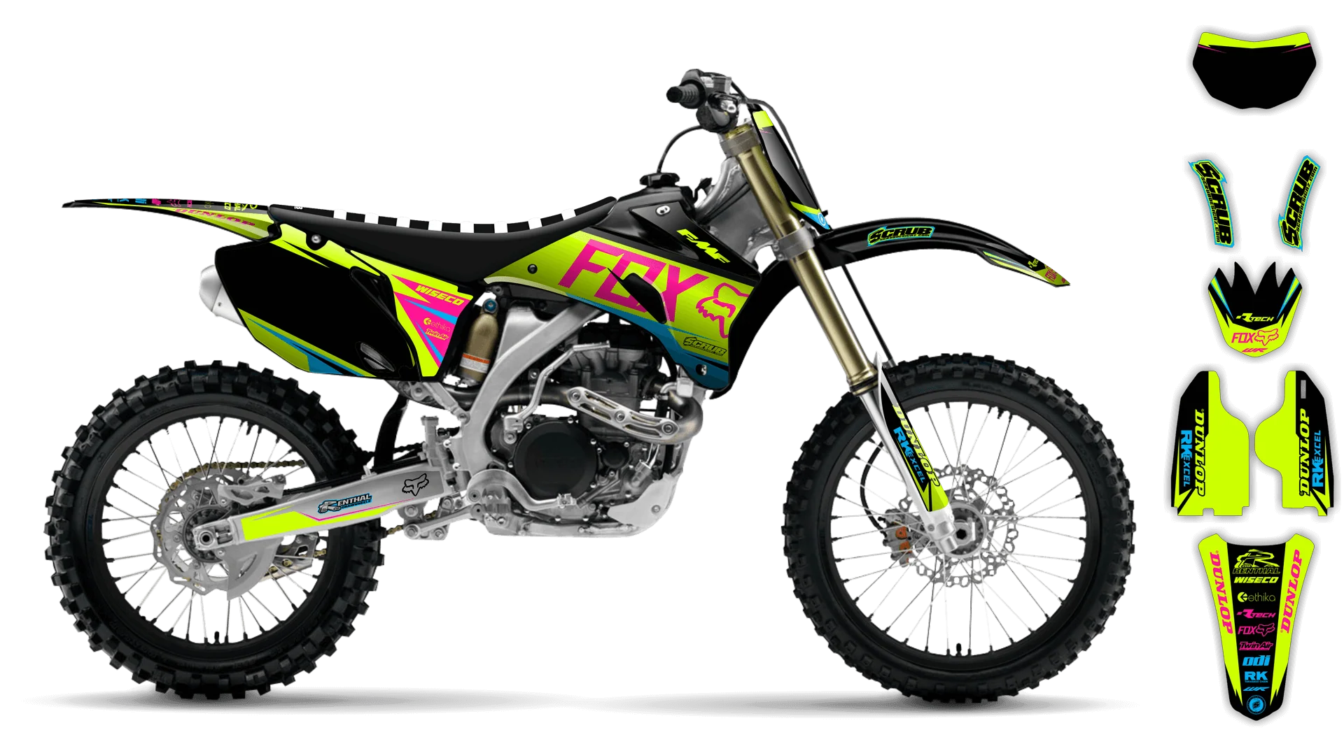 Graphics Kit - Yamaha - WR400F - 1998-1999 - Fluo Varnix - R1