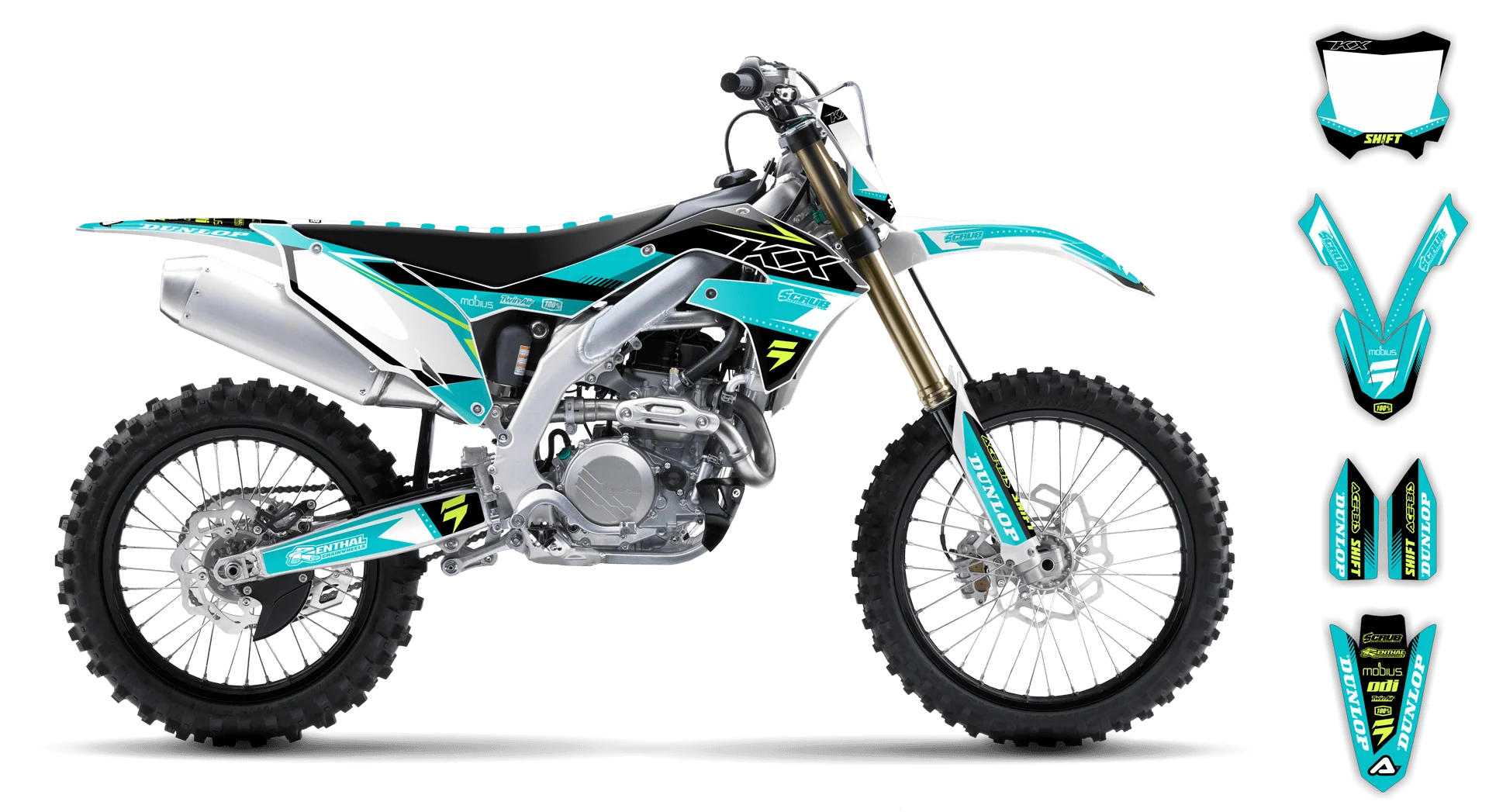 Graphics Kit - Kawasaki - KX 450F - 2019-2023 - Teal - LE