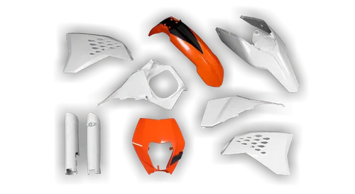 Plastics Kit - KTM - EXC EXC-F / XC-W XCF-W - 2008-2011 - Full Kit - White Orange
