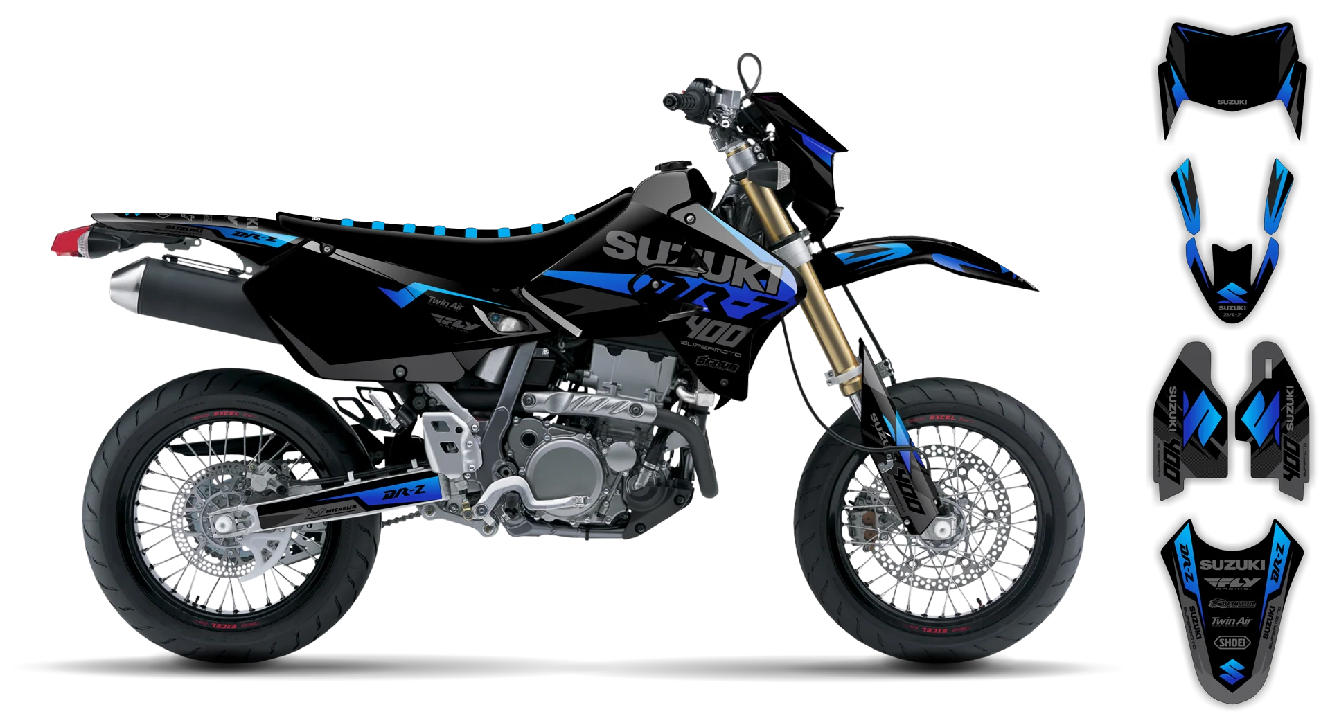 Graphics Kit - Suzuki - DRZ 400 SM - 1999-2024 - SE1075 - R1
