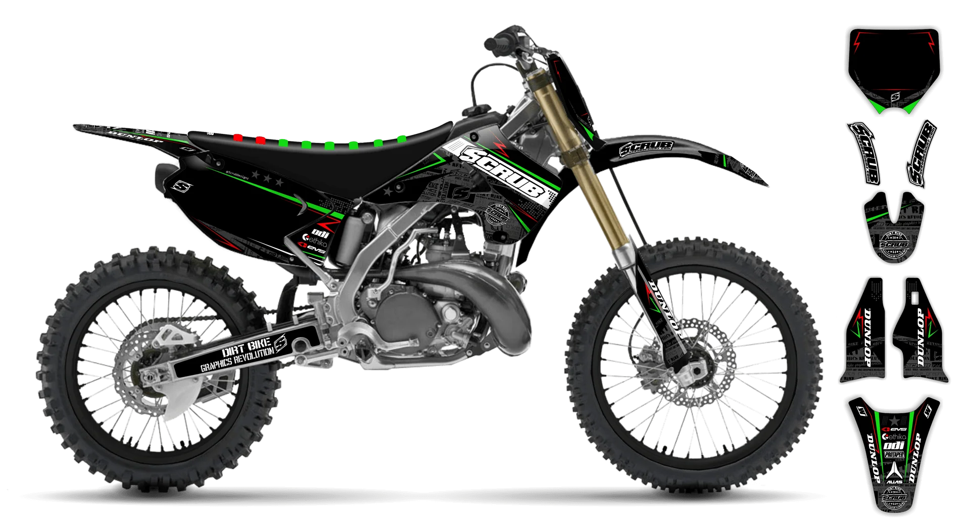 Graphics Kit - Kawasaki - KX 80 - 1991-1997 - Stealth - ST