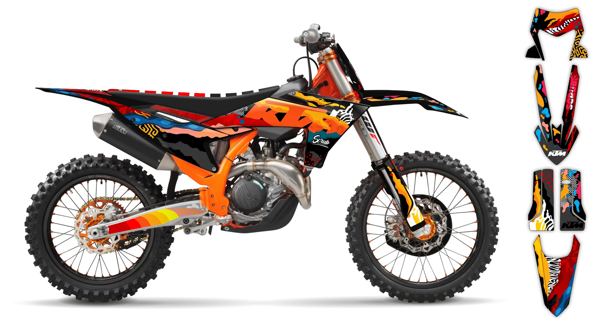 Graphics Kit - KTM - EXC EXC-F / XC-W XCF-W - 2024-2025 - Kaleido - R1
