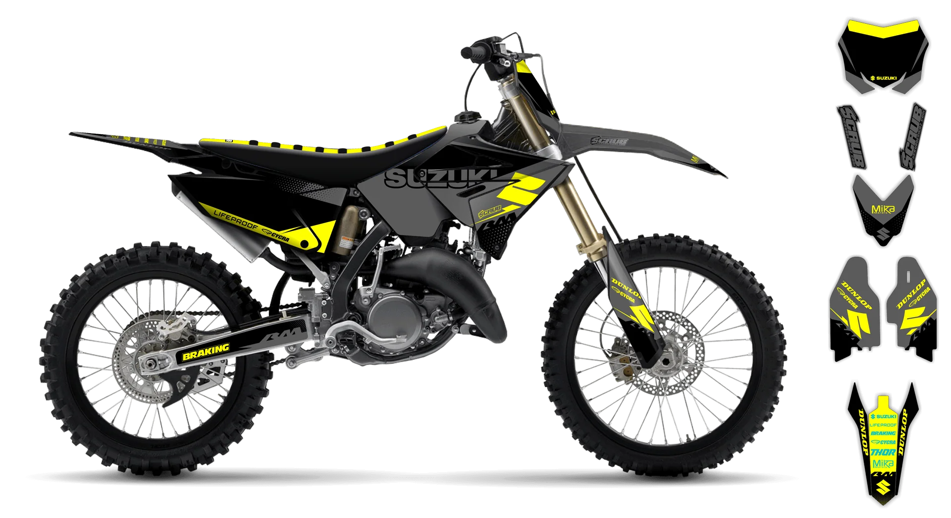 Graphics Kit - Suzuki - RM 125-250 Restyle - 2001-2003 - Comet - R3