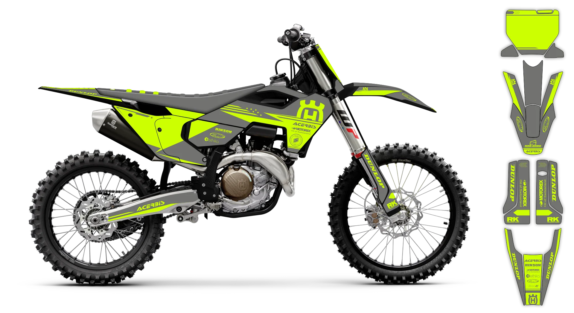Graphics Kit - Husqvarna 14-> TC-FC-FX Series - 2023-2024 - Fluo H14 - LE