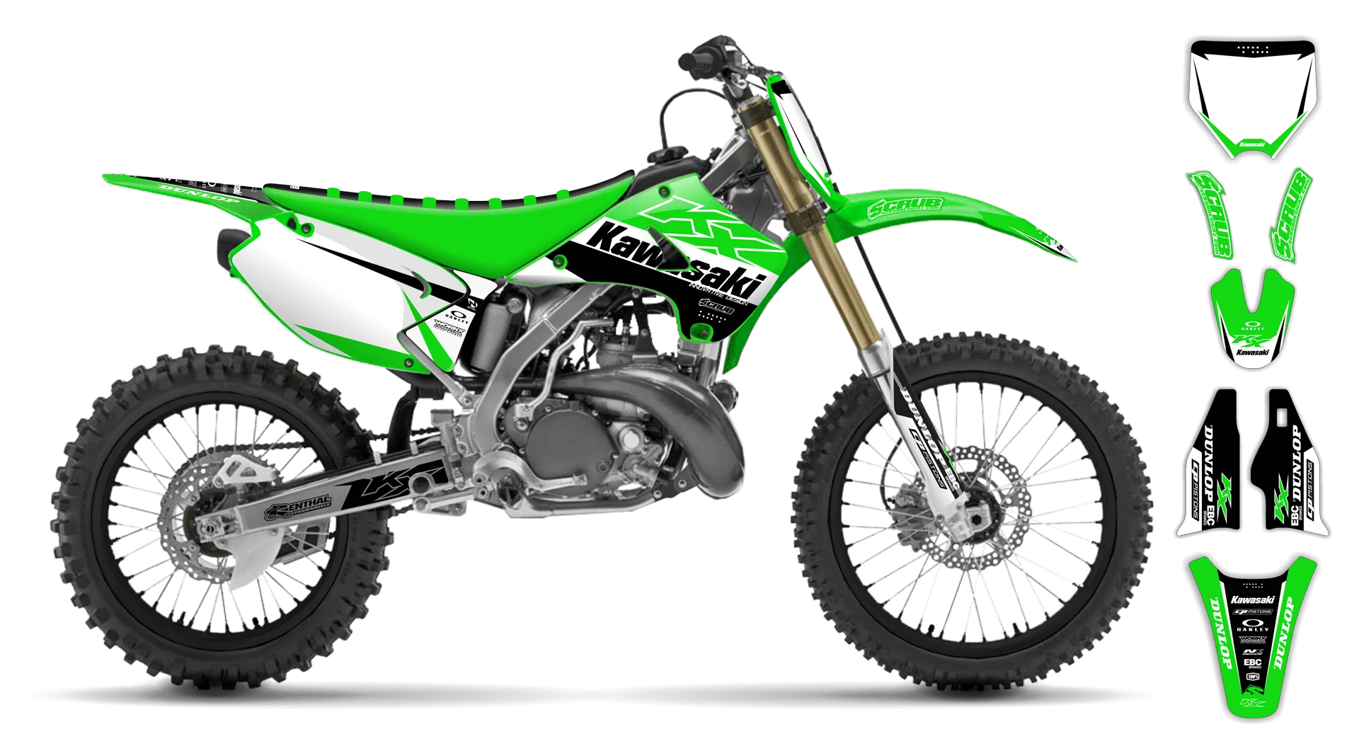 Graphics Kit - Kawasaki - KX 80 - 1998-2000 - Zuniper - ST