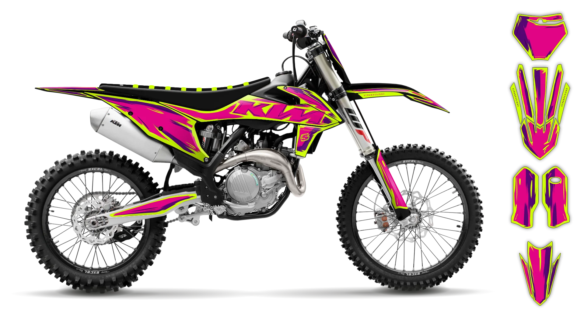 Graphics Kit - KTM - EXC EXC-F / XC-W XCF-W - 2017-2019 - Fluo Artlex - LE
