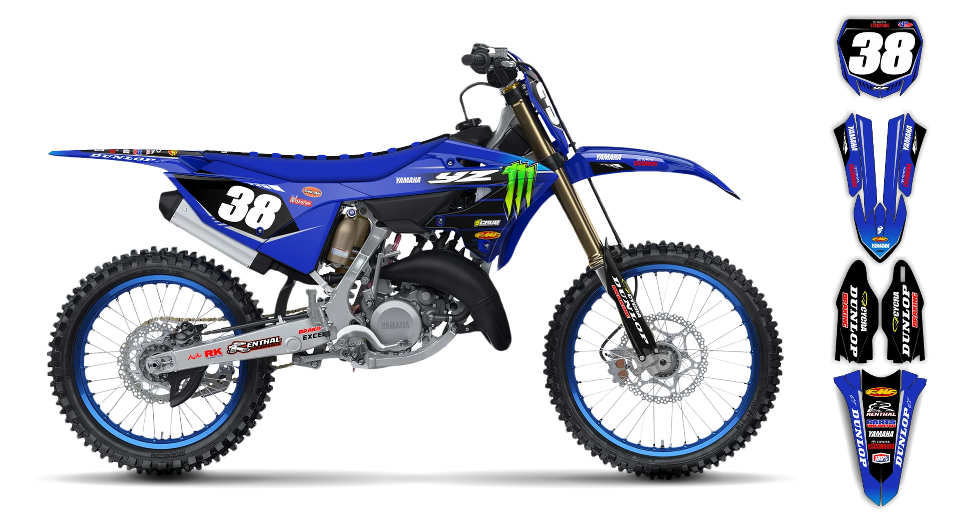 Graphics Kit - Yamaha - YZ 125-250 Restyle 2 - 2015-2020 - Factory Replica 4 - LE