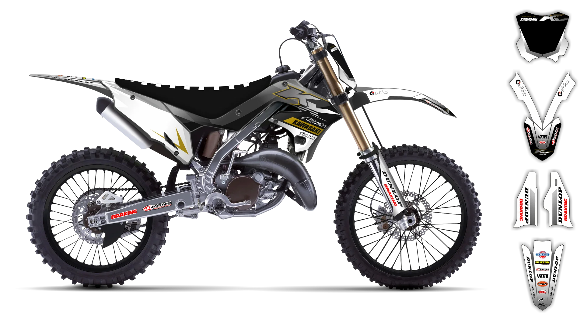 Graphics Kit - Kawasaki - KX 125-250 Restyle - 2004-2008 - Rampage - R2