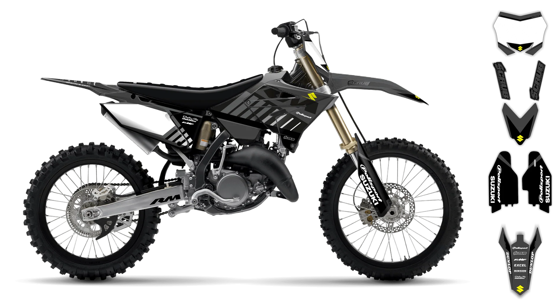 Graphics Kit - Suzuki - RM 125-250 Restyle - 2001-2003 - SE1030 - R1