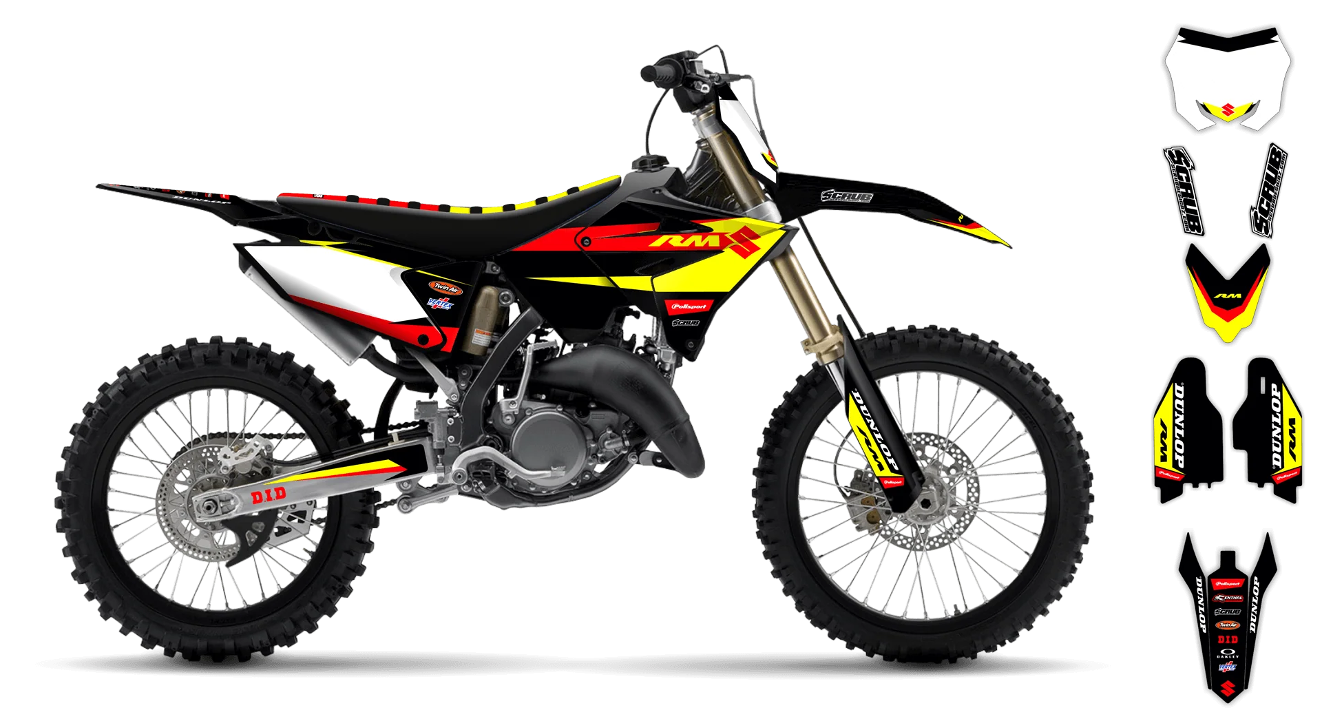 Graphics Kit - Suzuki - RM 125-250 Restyle - 2001-2003 - SE1031 - R1