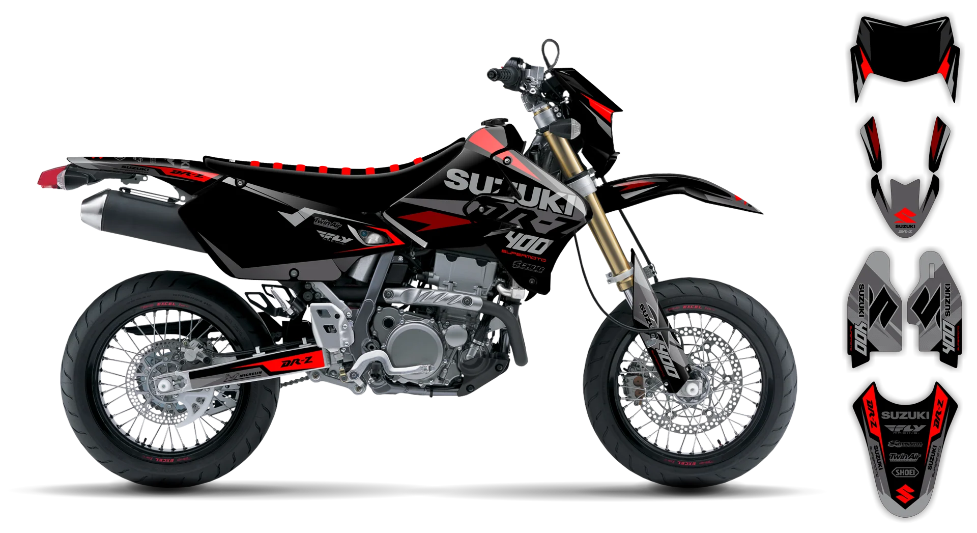 Graphics Kit - Suzuki - DRZ 400 SM - 1999-2024 - SE1075 - R3