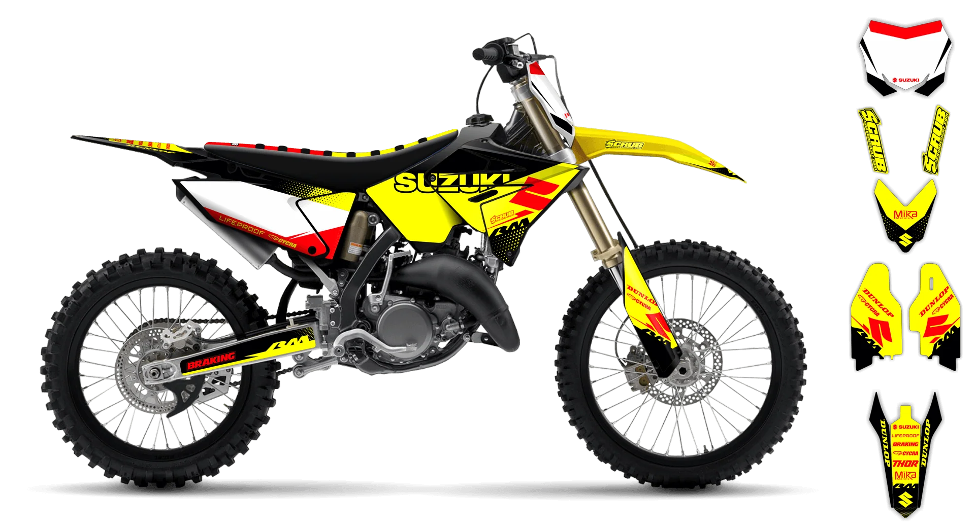 Graphics Kit - Suzuki - RM 125-250 Restyle - 2001-2003 - Comet - R1