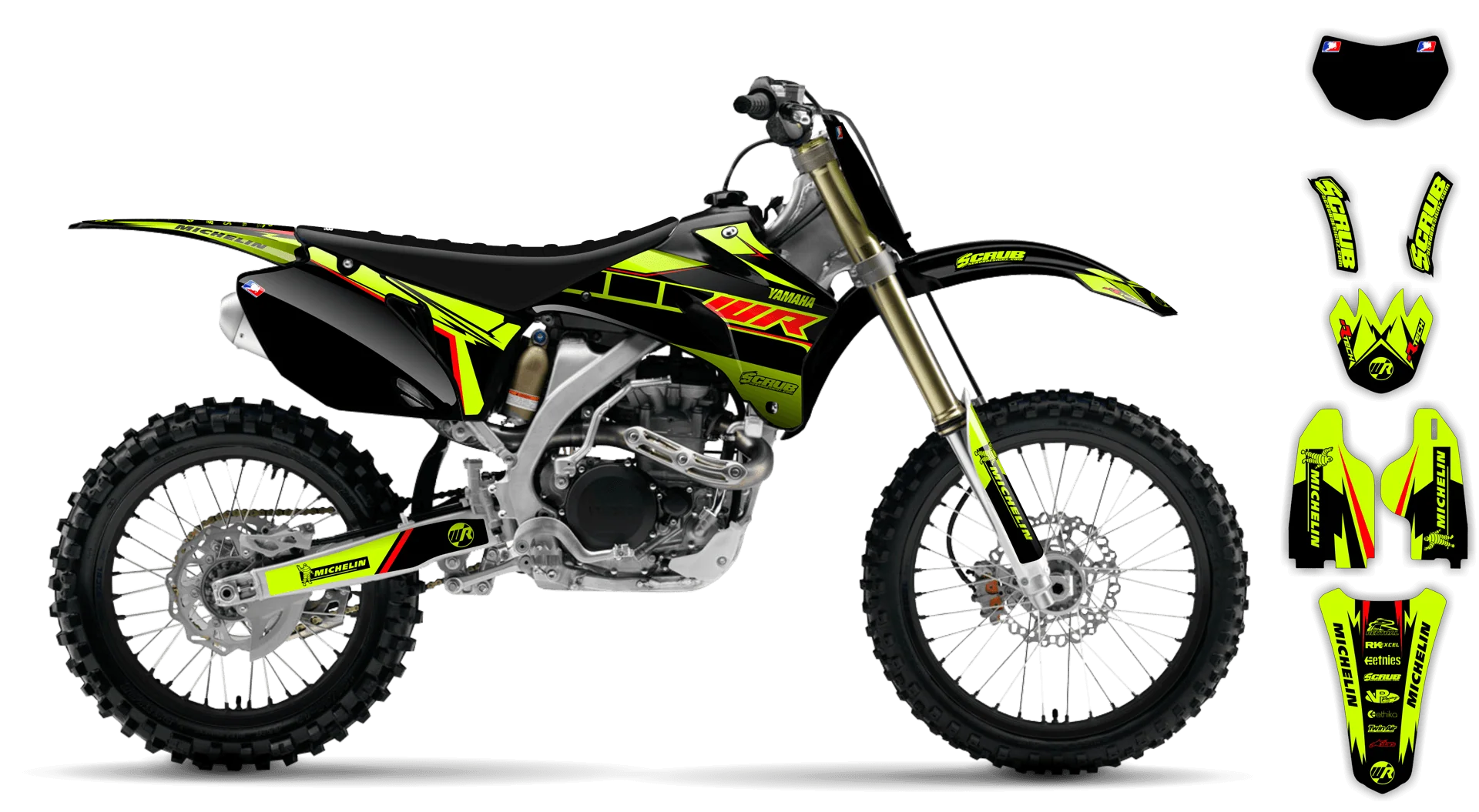 Graphics Kit - Yamaha - WR450F - 2007-2011 - Fluo 1 - ST