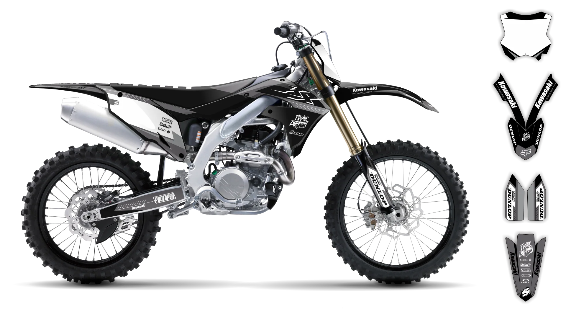 Graphics Kit - Kawasaki - KX 125-250 Restyle - 2004-2008 - SE1070 - R3