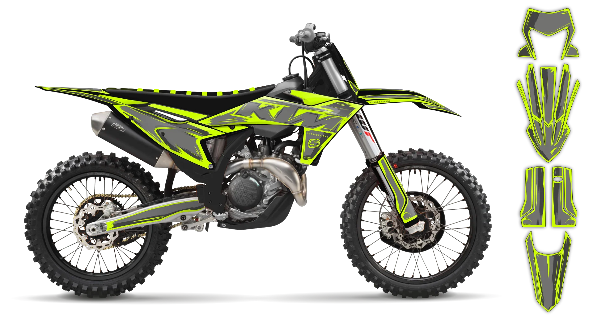Graphics Kit - KTM - EXC EXC-F / XC-W XCF-W - 2005-2007 - Fluo Artlex - R2