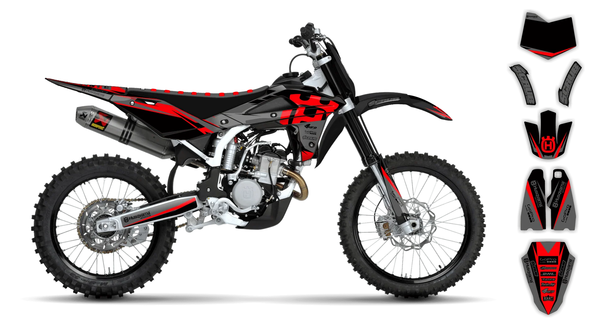Graphics Kit - Husqvarna 05-13 - SM 630 - 2010-2013 - Factory Replica 3 - R1